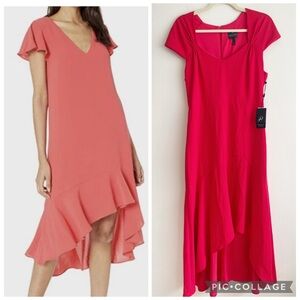 New Adrianna Papell Divine Crepe High Low Dress Wedding Guest Formal Mother Sz 8